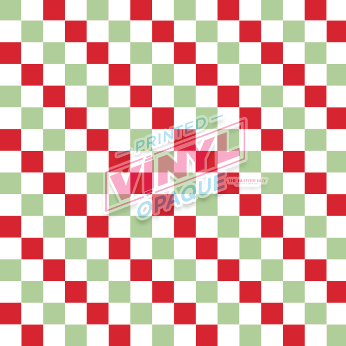 Printed Vinyl - Green Red Checkered | Printed Vinyl from The Glitter Guy