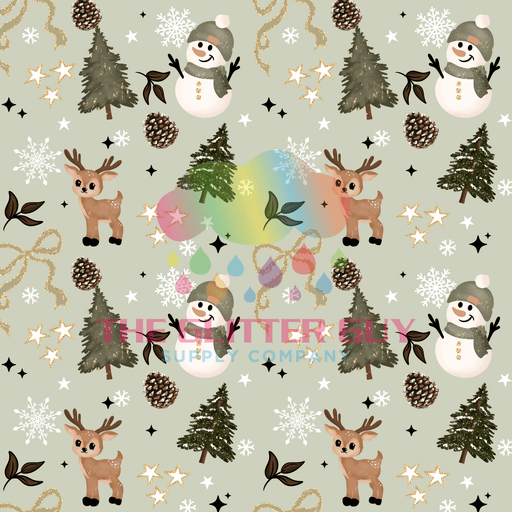 Printed Vinyl - Green Snowman | Printed Vinyl from The Glitter Guy