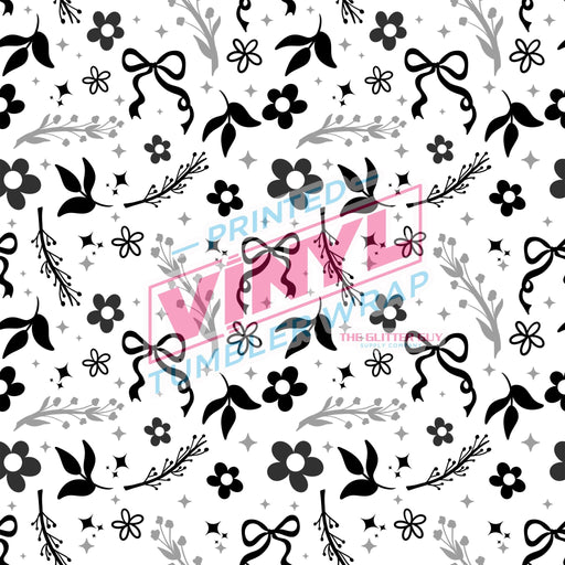 Printed Vinyl - Greyscale Floral | Printed Vinyl from The Glitter Guy