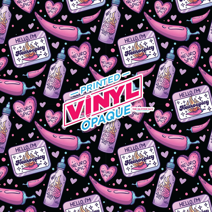 Printed Vinyl - Hello I'm Neurospicy | Printed Vinyl from The Glitter Guy