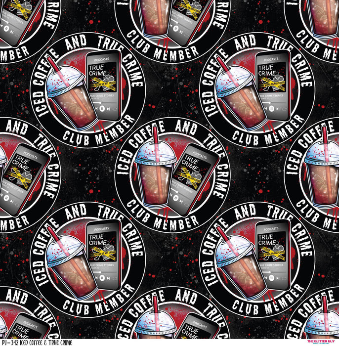 Printed Vinyl - Iced Coffee & True Crime | Printed Vinyl from The Glitter Guy