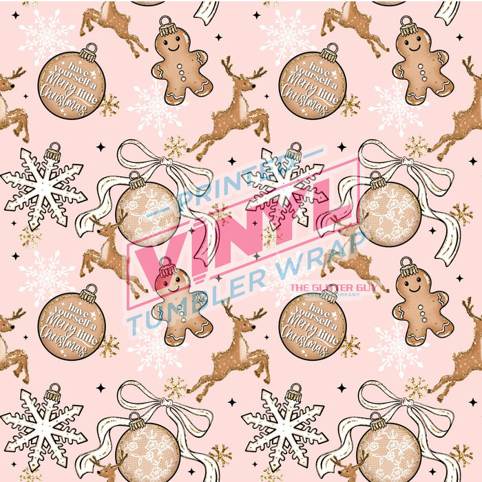 Printed Vinyl - Merry Little Christmas Pink | Printed Vinyl from The Glitter Guy