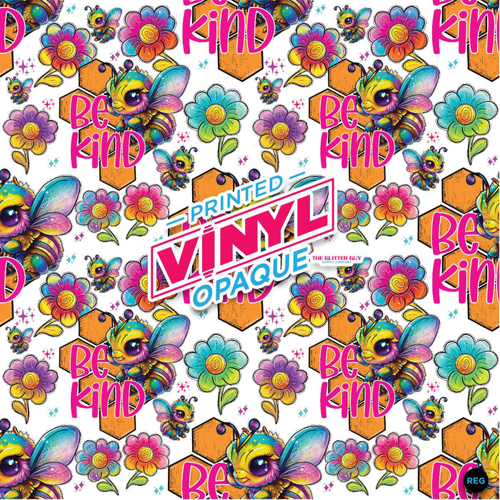 Printed Vinyl - Neon Bee Kind | Printed Vinyl from The Glitter Guy