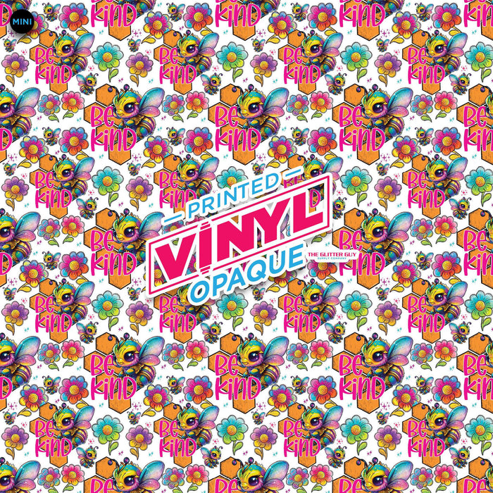 Printed Vinyl - Neon Bee Kind | Printed Vinyl from The Glitter Guy