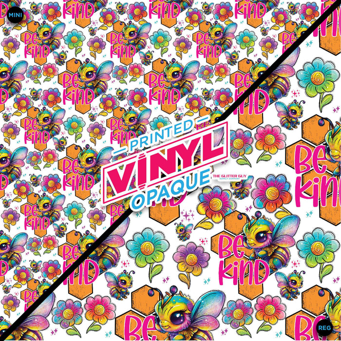 Printed Vinyl - Neon Bee Kind | Printed Vinyl from The Glitter Guy