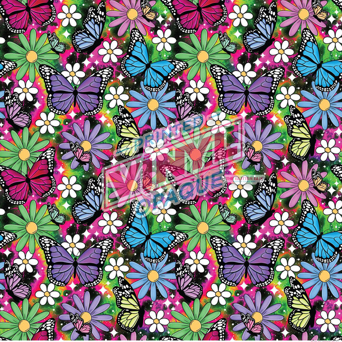 Printed Vinyl - Neon Butterflies | Printed Vinyl from The Glitter Guy