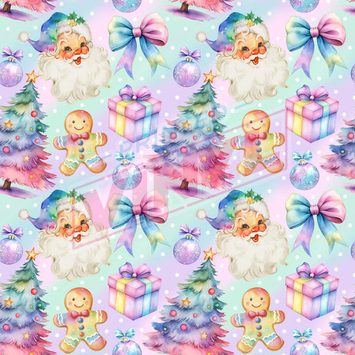 Printed Vinyl - Pastel Santa | Printed Vinyl from The Glitter Guy