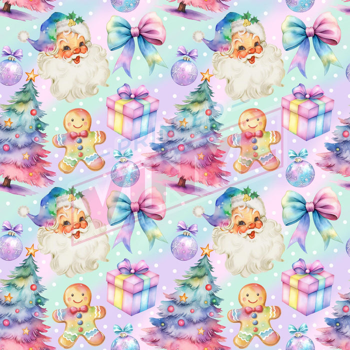 Printed Vinyl - Pastel Santa | Printed Vinyl from The Glitter Guy