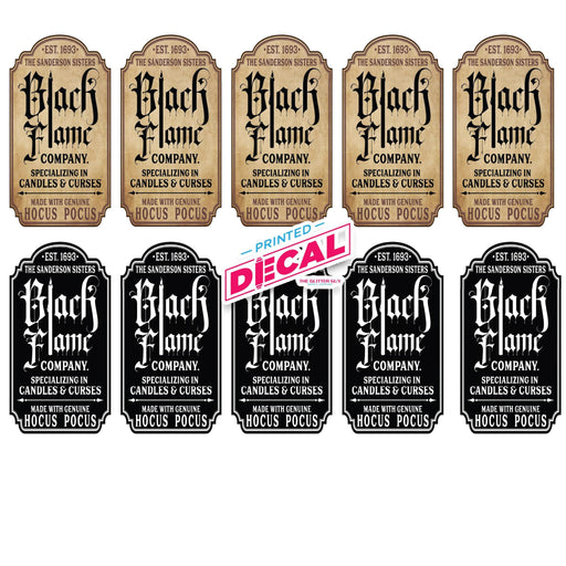 Printed Vinyl Pen Decals - Black Flame Candle | Decals from The Glitter Guy