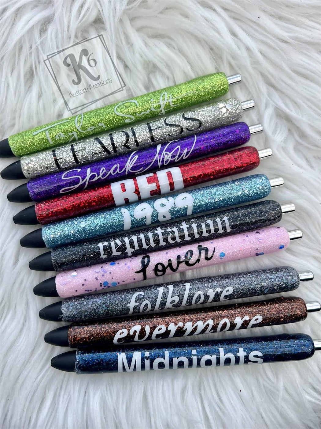 Printed Vinyl Pen Decals - Swift Album Pens — The Glitter Guy