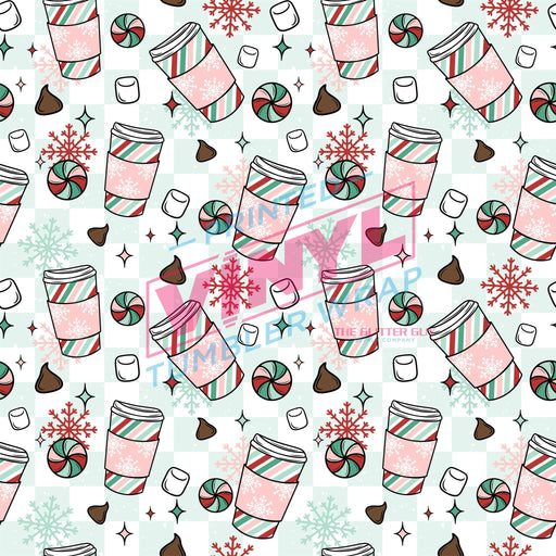 Printed Vinyl - Peppermint Mocha | Printed Vinyl from The Glitter Guy