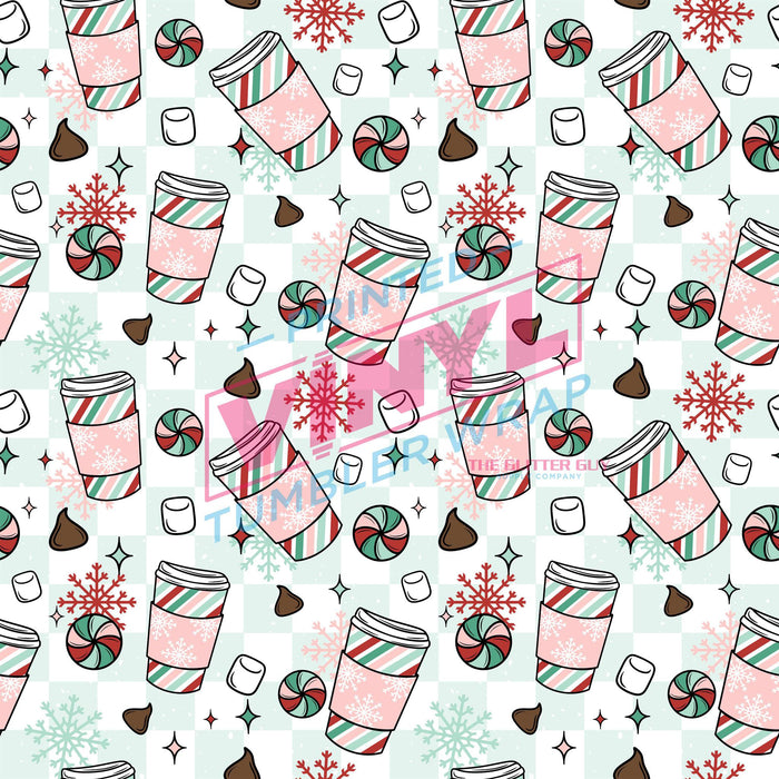 Printed Vinyl - Peppermint Mocha | Printed Vinyl from The Glitter Guy