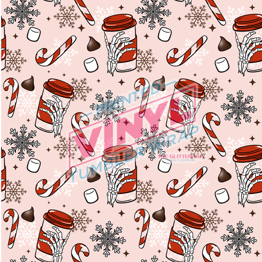 Printed Vinyl - Peppermint Mocha Skelly | Printed Vinyl from The Glitter Guy