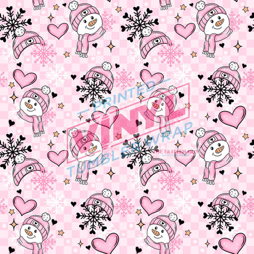 Printed Vinyl - Pink Snowmen | Printed Vinyl from The Glitter Guy