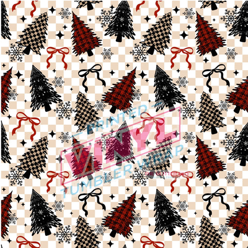 Printed Vinyl - Plaid Trees | Printed Vinyl from The Glitter Guy