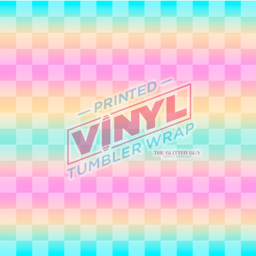 Printed Vinyl - Rainbow Checkered | Printed Vinyl from The Glitter Guy