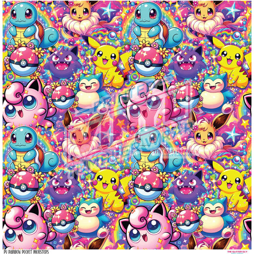 Printed Vinyl - Rainbow Pocket Monsters | Printed Vinyl from The Glitter Guy