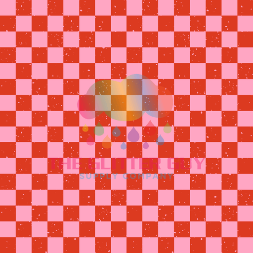 Printed Vinyl - Red Pink Checker | Printed Vinyl from The Glitter Guy