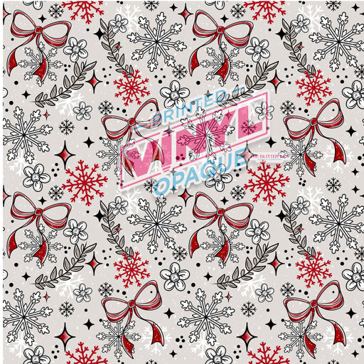 Printed Vinyl - Snow & Bows | Printed Vinyl from The Glitter Guy