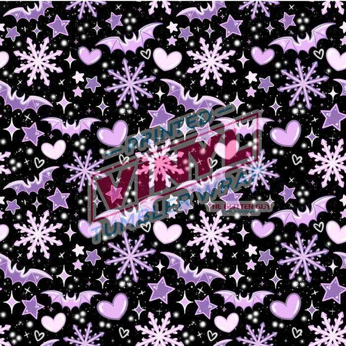 Printed Vinyl - Snowflake Bats | Printed Vinyl from The Glitter Guy