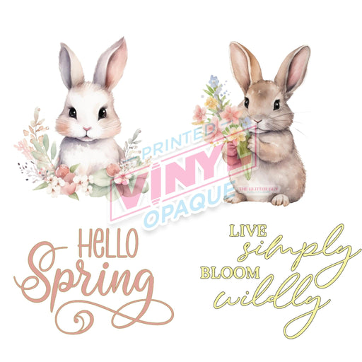 Printed Vinyl - Spring Bunnies Decal Pack | Printed Vinyl from The Glitter Guy