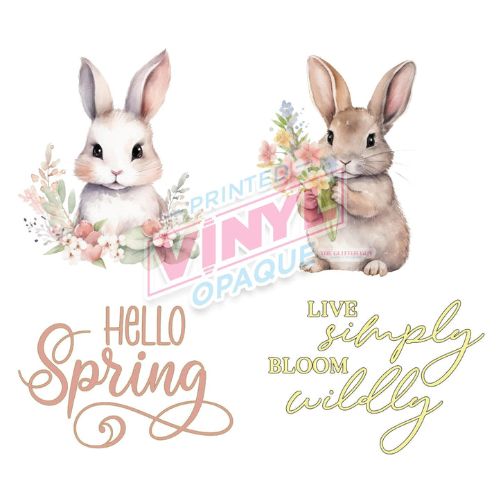 Printed Vinyl - Spring Bunnies Decal Pack | Printed Vinyl from The Glitter Guy