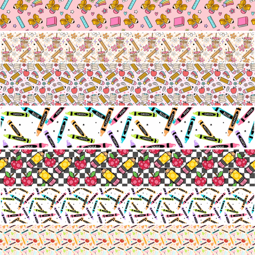 Printed Vinyl Stacked Stripes - Back To School | Printed Vinyl from The Glitter Guy