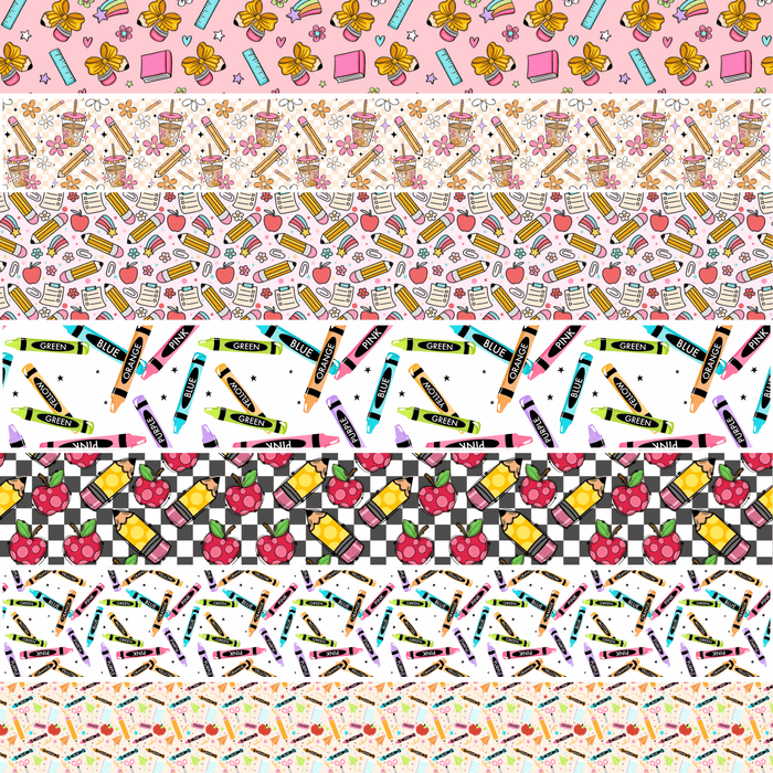 Printed Vinyl Stacked Stripes - Back To School | Printed Vinyl from The Glitter Guy