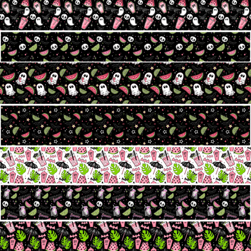 Printed Vinyl Stacked Stripes - Spooky Summer | Printed Vinyl from The Glitter Guy