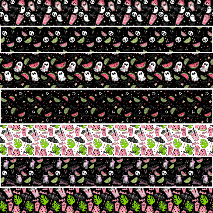 Printed Vinyl Stacked Stripes - Spooky Summer | Printed Vinyl from The Glitter Guy