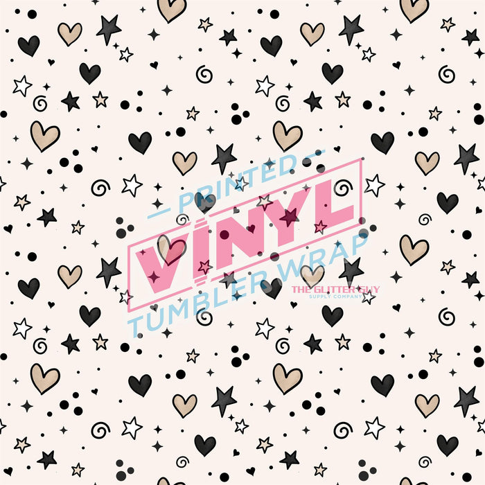 Printed Vinyl - Stationary Doodles | Printed Vinyl from The Glitter Guy