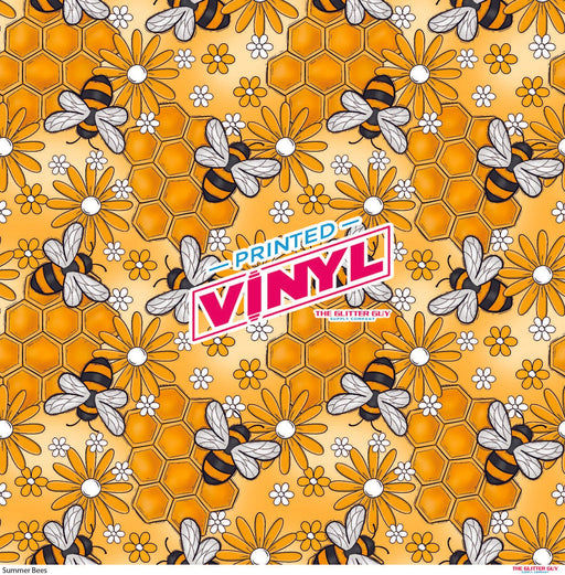 Printed Vinyl - Summer Bees | Printed Vinyl from The Glitter Guy