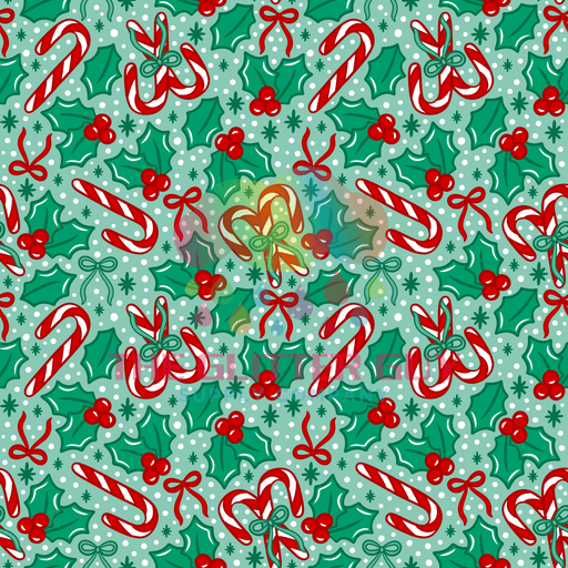 Printed Vinyl - Sweet Holly Green | Printed Vinyl from The Glitter Guy