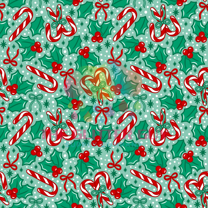 Printed Vinyl - Sweet Holly Green | Printed Vinyl from The Glitter Guy