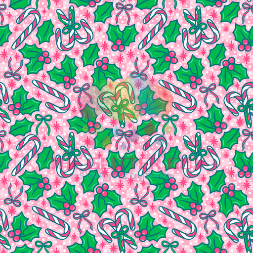 Printed Vinyl - Sweet Holly Pink | Printed Vinyl from The Glitter Guy