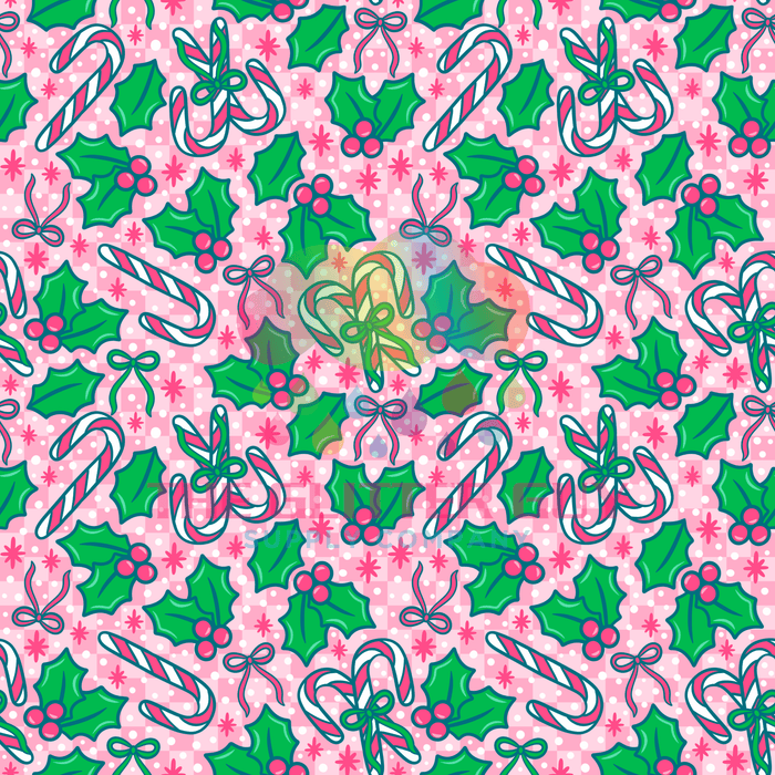 Printed Vinyl - Sweet Holly Pink | Printed Vinyl from The Glitter Guy
