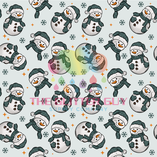 Printed Vinyl - Teal Snowman | Printed Vinyl from The Glitter Guy