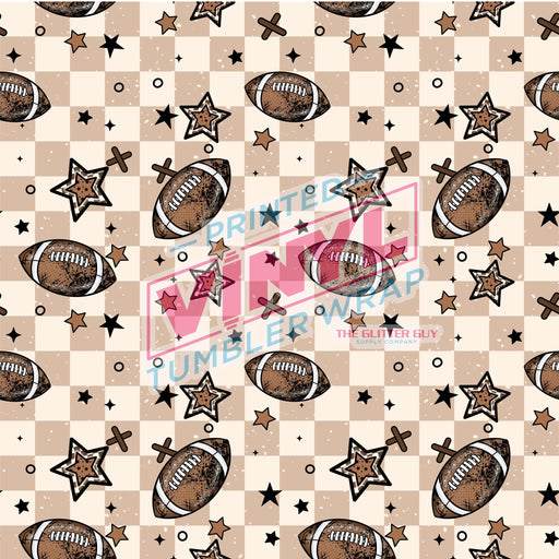 Printed Vinyl - Touchdown Checkered | Printed Vinyl from The Glitter Guy