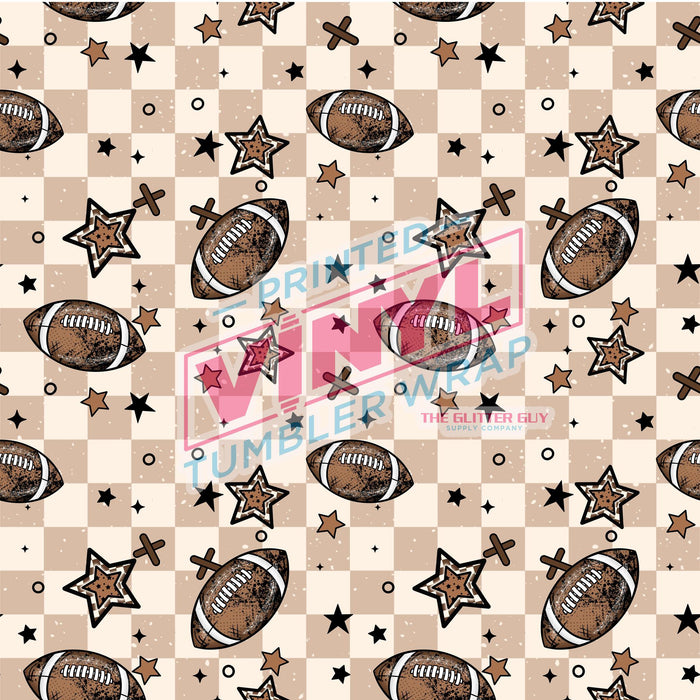 Printed Vinyl - Touchdown Checkered | Printed Vinyl from The Glitter Guy