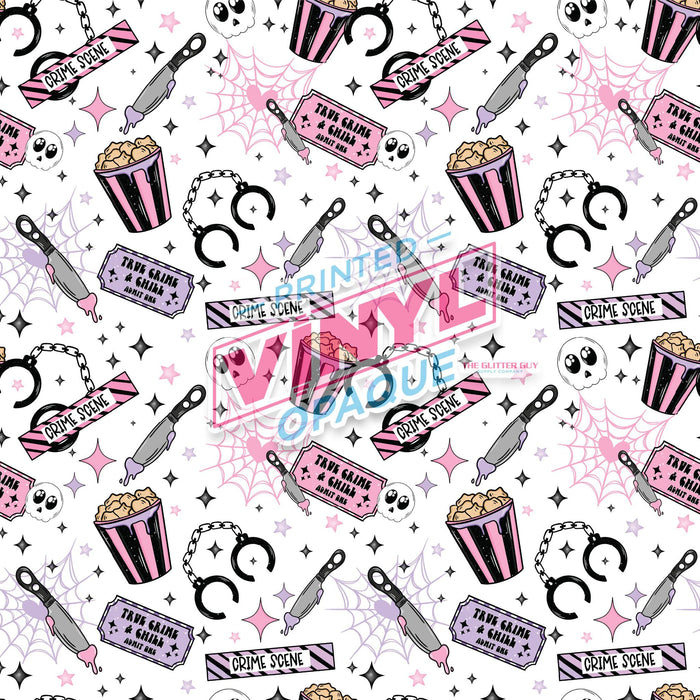 Printed Vinyl - True Crime & Chill White | from The Glitter Guy