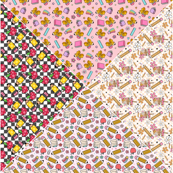 Printed Vinyl V Splits - Back To School | Printed Vinyl from The Glitter Guy