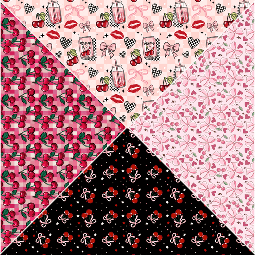 Printed Vinyl V Splits - Cherries | Printed Vinyl from The Glitter Guy