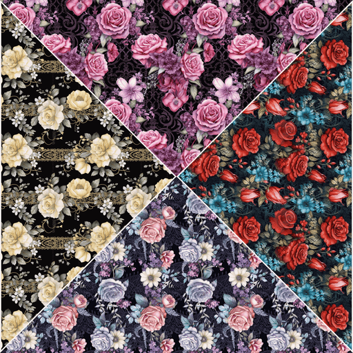 Printed Vinyl V Splits - Gothic Florals | Printed Vinyl from The Glitter Guy