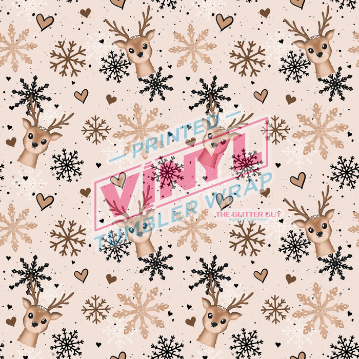 Printed Vinyl - Winter Deers | Printed Vinyl from The Glitter Guy