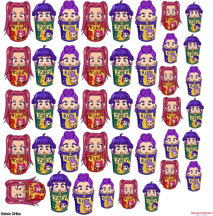 Ramen Girlies - Premade Gang Sheet | Gang Sheet from The Glitter Guy