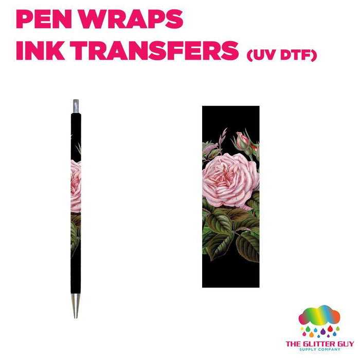 Single Rose|Pen Wrap - Ink Transfers (UVDTF) | UVDTF from The Glitter Guy