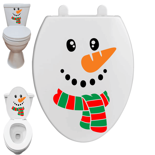 Snowman Scarf Funny Toilet Decal – Premium Ink Transfer Bathroom Sticker | from The Glitter Guy