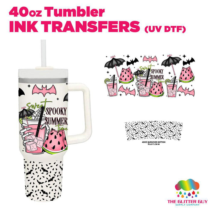 Spooky Summer | 40oz Tumbler Wrap - Ink Transfers | UVDTF from The Glitter Guy