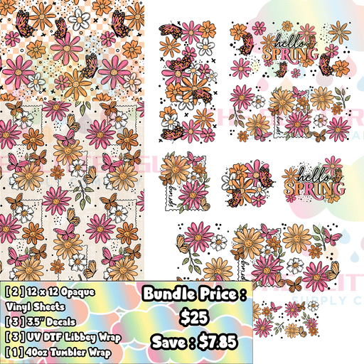 Spring Stamp - Printed Vinyl Bundle | Printed Vinyl from The Glitter Guy