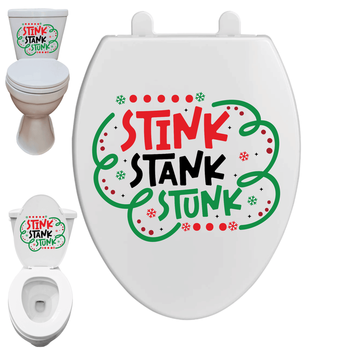 Stink Stank Stunk Funny Toilet Decal – Premium Ink Transfer Bathroom Sticker | from The Glitter Guy